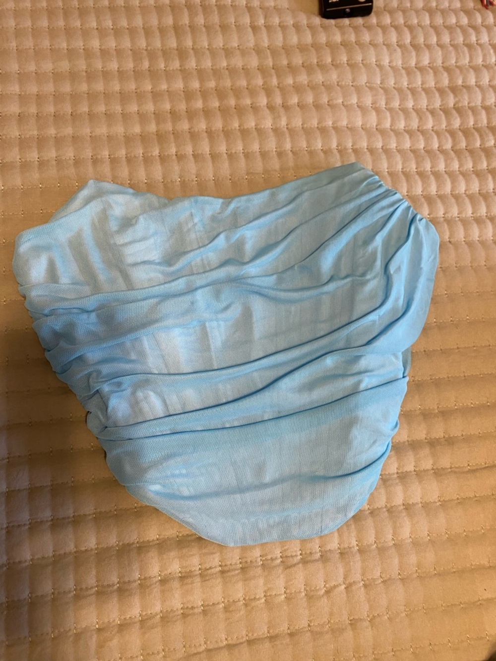 Light Blue Ruched Corset Top